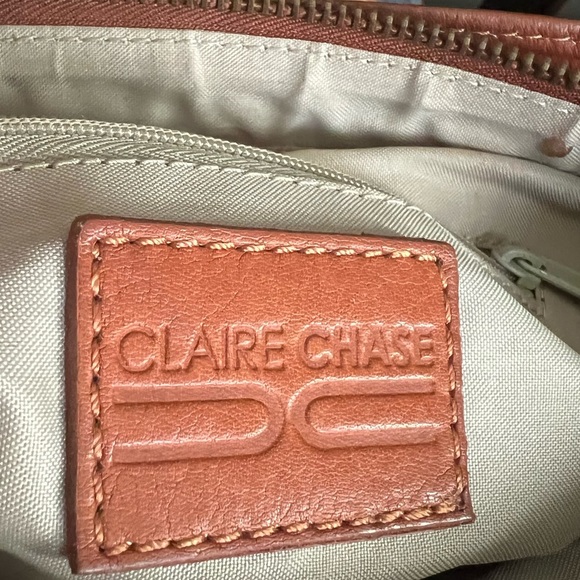 Claire Chase Cognac Brown Leather Small Messenger Bag - Picture 4 of 10